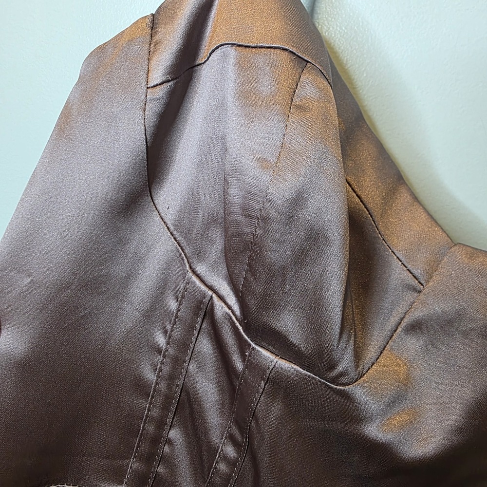 ASTR Satin Pewter/Pink Bustier Jumpsuit Size Large Anthro See Notes - Picture 4 of 9